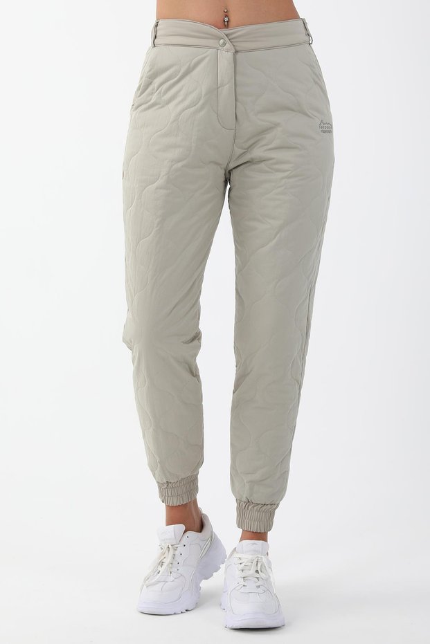 Comfort Women's Turned-Cuff Silver Gray Trousers