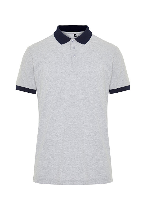 Gri Regular/Normal Kesim Kısa Kollu Polo Yaka T-shirt TMNSS20PO0141 - 7