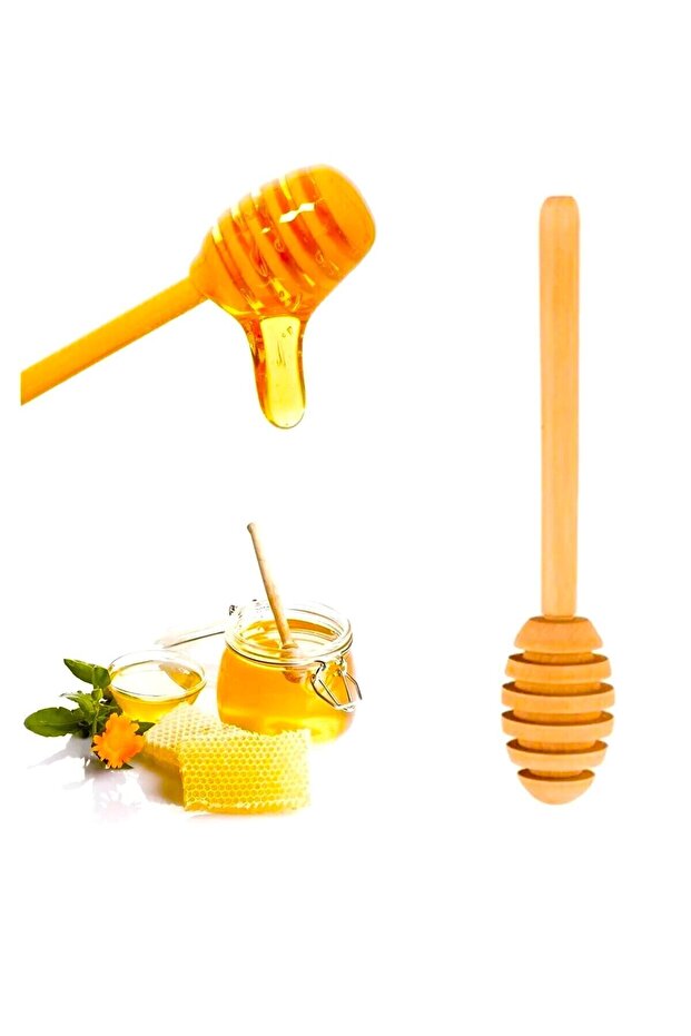 2 Pieces Natural Wooden Organic Honey Spoon Set 16 Cm 100% Antibacterial