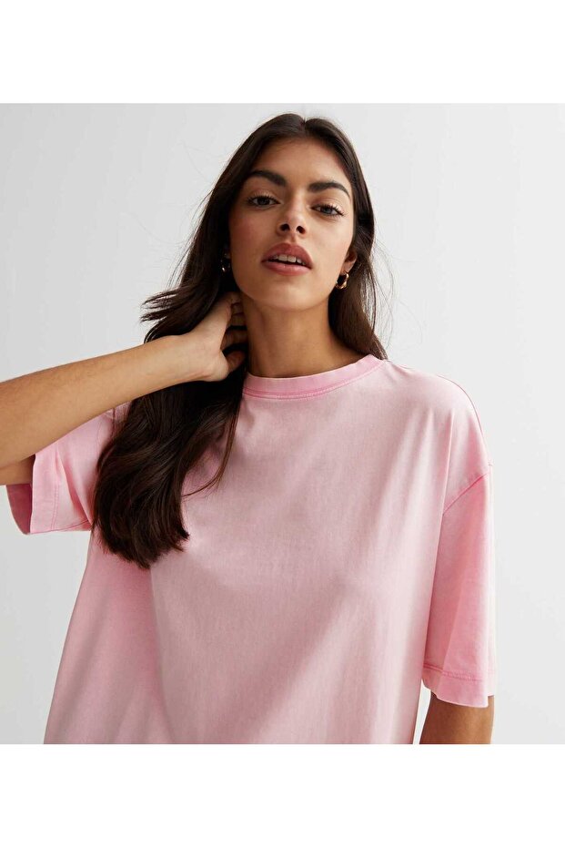 Γυναικείο μπλουζάκι Basic Unprinted Plain Oversize - 3