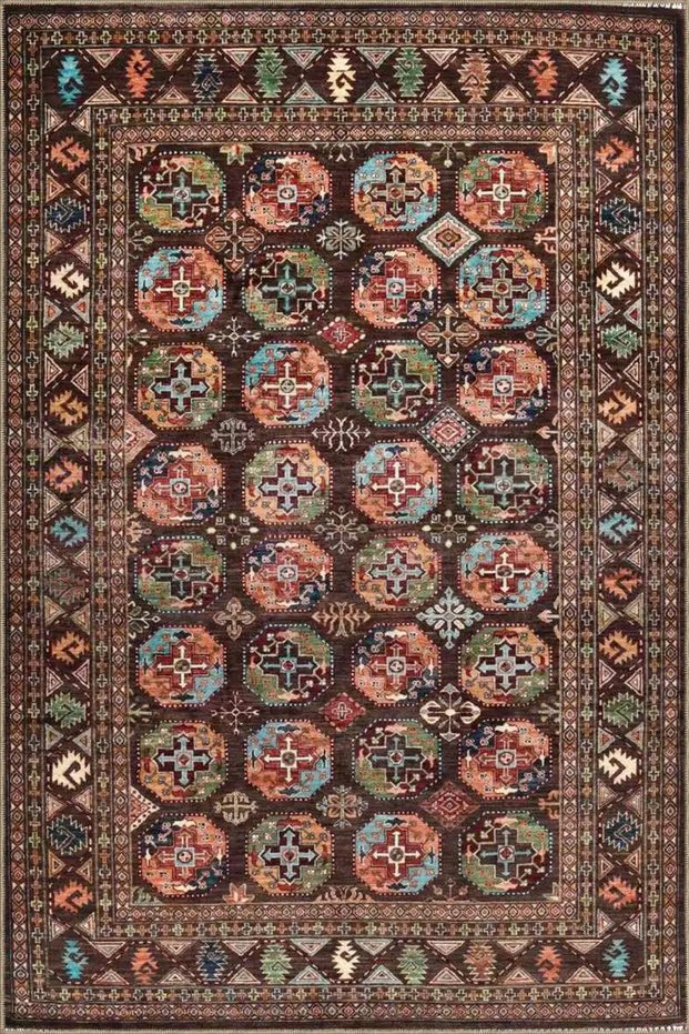 Round Colored Modern Patterned Woven Base Miravip865