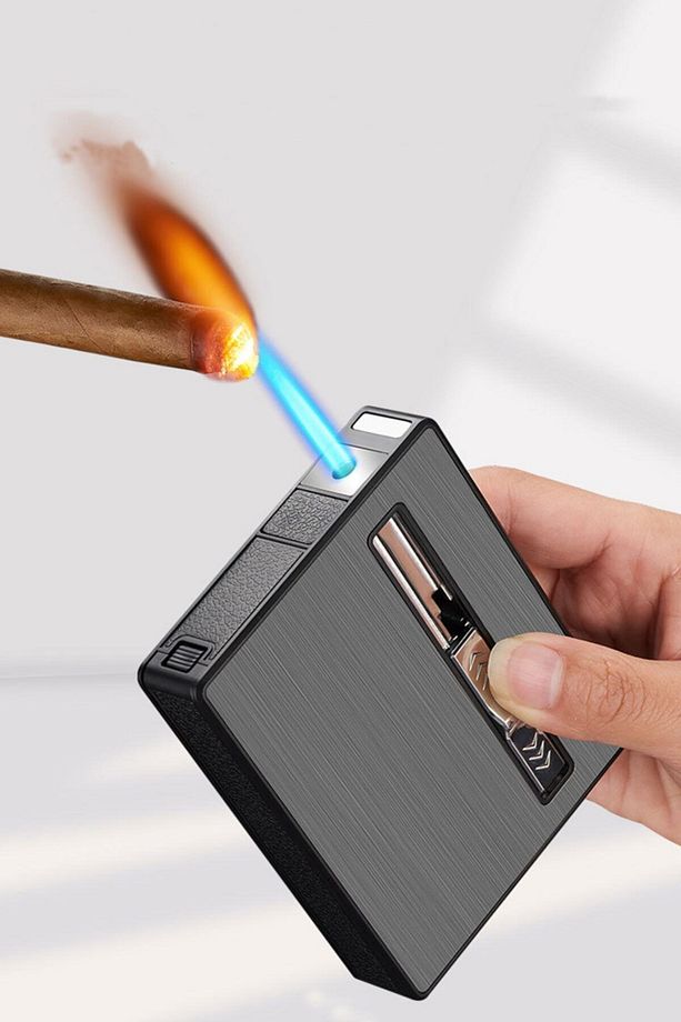 Usb Şarjlı Elektronik Ve Normal Gazlı Turbo Çakmak Sigara Muhafaza Kutusu Atatürk Baskılı - 3