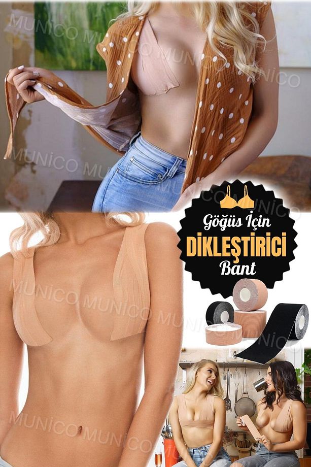 Kendinden Yapışkanlı Bant Açık Straplez Ten Rengi Elbise için 5 Çift Nipel Kapakları ile Giysiler - 5