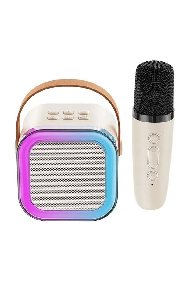 Bluetooth Karaoke Hoparlör Parti Hoparlörü Mikrofonlu Işıklı Ses Bombası Aux Usb Sd Kart Girişli - 4