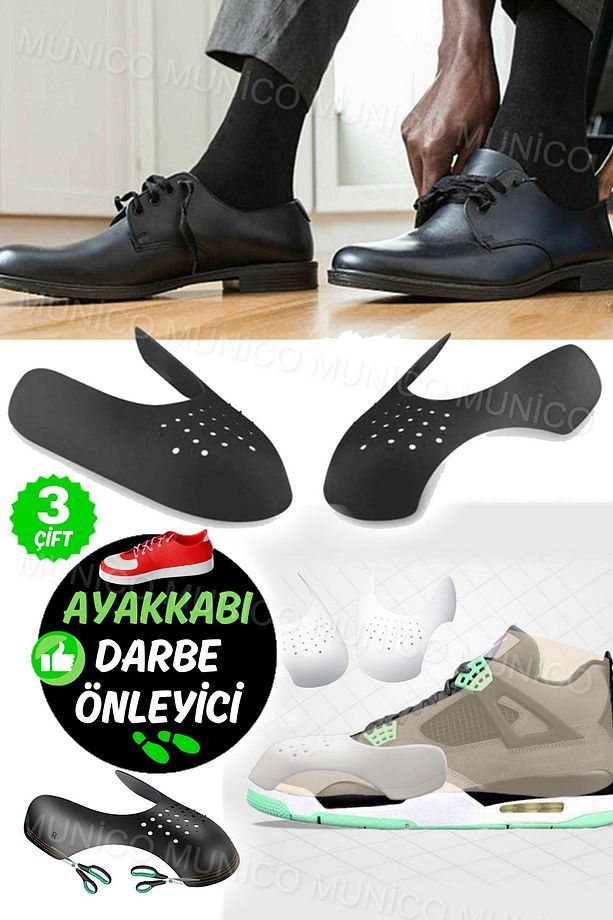 3 Çift Ustalar Ve İnşaat İşçileri İçin Uygun Ayakkabı Kalıbı Ayak Koruyucu Darbe Emici Koruma Aparat - 3