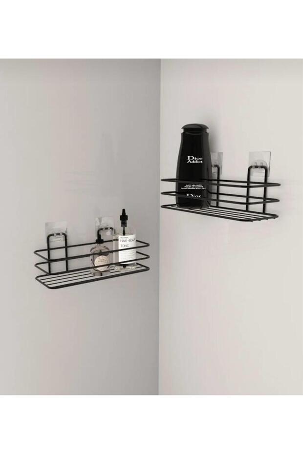 EVALÜX 2 Li Set Yapışkanlı  Banyo Düzenleyeci Şampuanlık /Yapışkanlı Banyo Rafı - 2