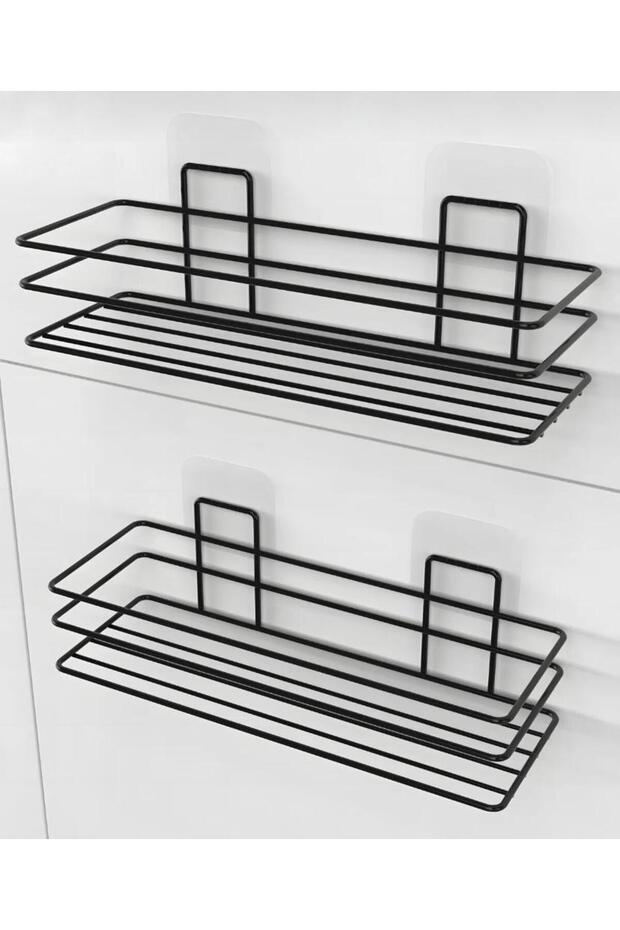 EVALÜX 2 Li Set Yapışkanlı  Banyo Düzenleyeci Şampuanlık /Yapışkanlı Banyo Rafı - 3