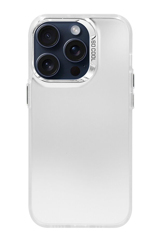 Iphone 15 PRO Uyumlu So Cool Metal Tuşlu Buzlu Mat Premium Telefon Kılıfı - 1