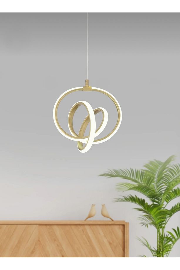Modern Tekli Sarkıt Marcus Led Avize Eskitme Gold Sarı Gün Işığı - 1