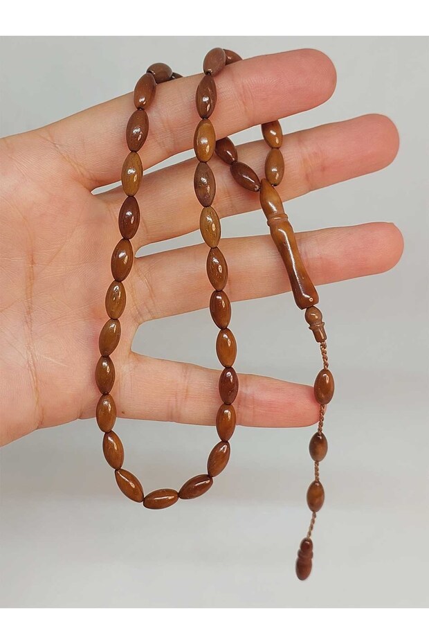 Kuka Wood 33-Bead Barley Cut Prayer Beads 5*10mm (49546)