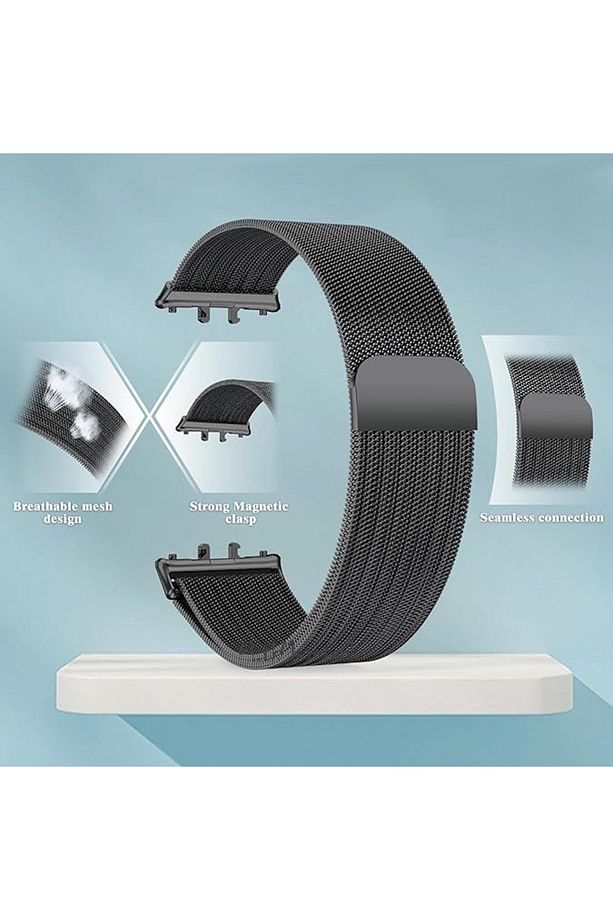 Samsung Galaxy Fit 3 Kordon Metal Mıkntıslı Örgü Tasarım Magnetik Kayış Milano Milanes Loop - 2