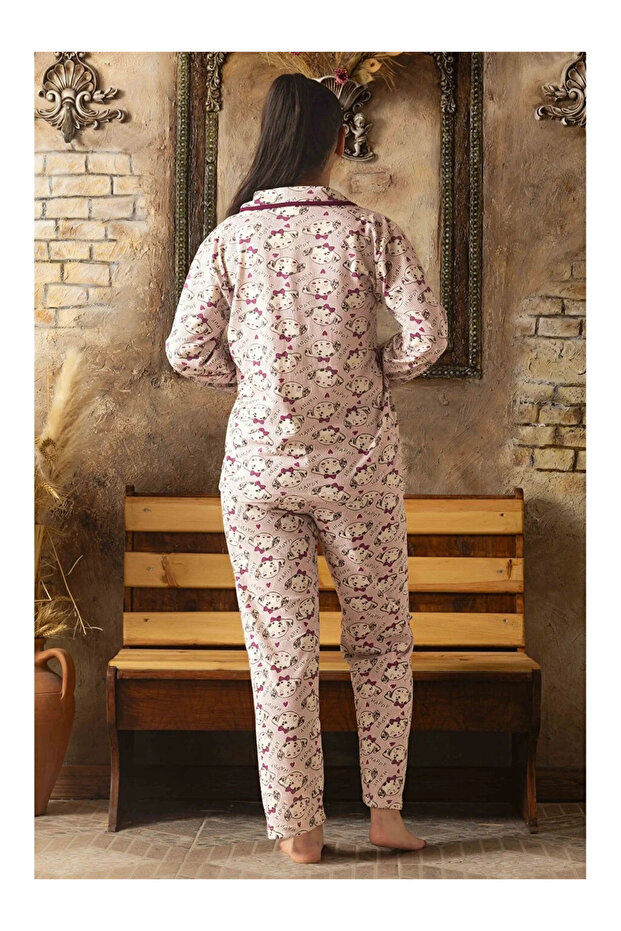 GSM storE'den ERCAN Gömlek Yaka Kadın Pijama Takımı / W3KP36Z8 - 3