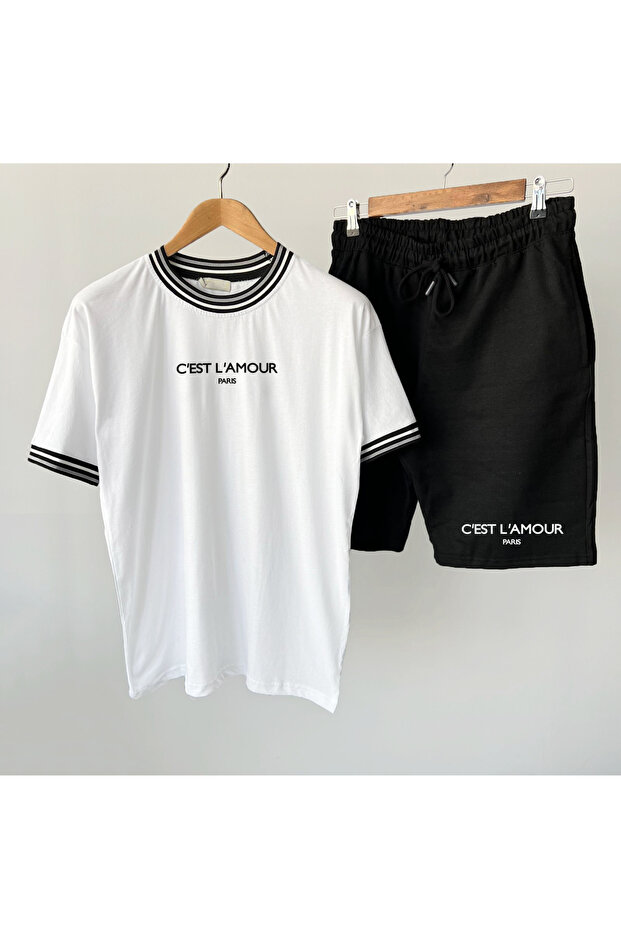 Oversize Ribbed T-Shirt and Shorts Set of 2