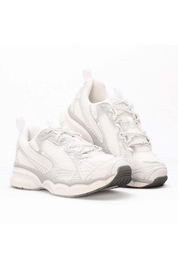29819 Unisex White Detail Breathable Sneaker Memory Foam Memory Orthopedic Sneakers