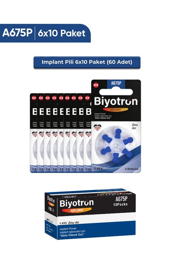 A675p Koklear Implant Pili 6x10 Paket (60 ADET) - 1