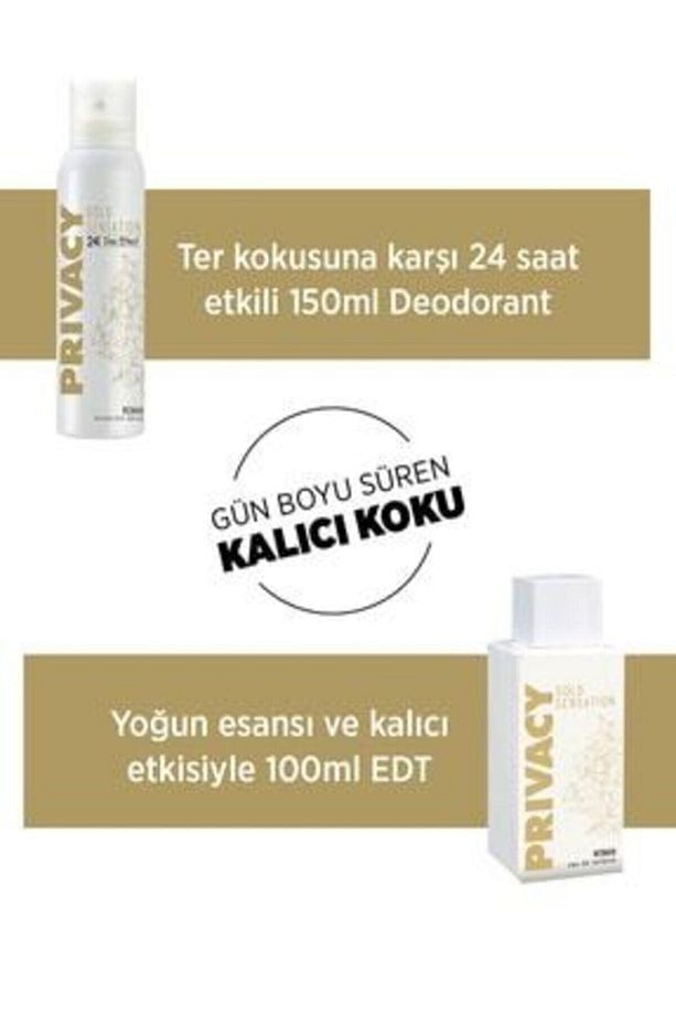 Prıvacy Gold Sensation Edt 100 Ml Kadın  Parfüm Ve 150 Ml Deodorant Kofre Set - 4