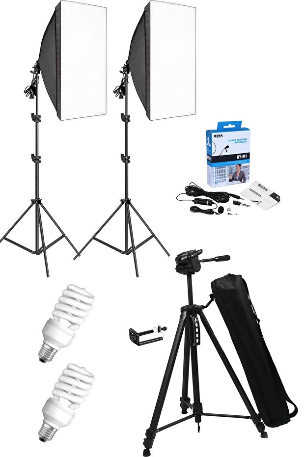 Pro Youtber Kit Vlogger Kit Softbox 50x70cm Mikrofon - 1