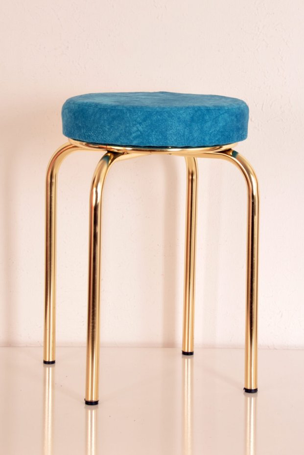 6 Pcs Blue Ninive Gold Octopus Stool Kitchen Stool Iron Stool