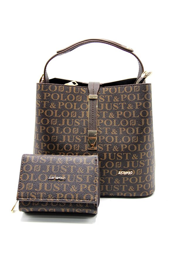 Women's Brown Bag Wallet Combination