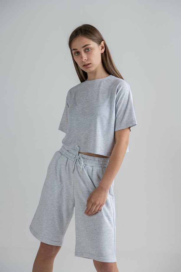 Limited Edition Lightweight Unisex Şort Lte-04-g Grey Marl - 4