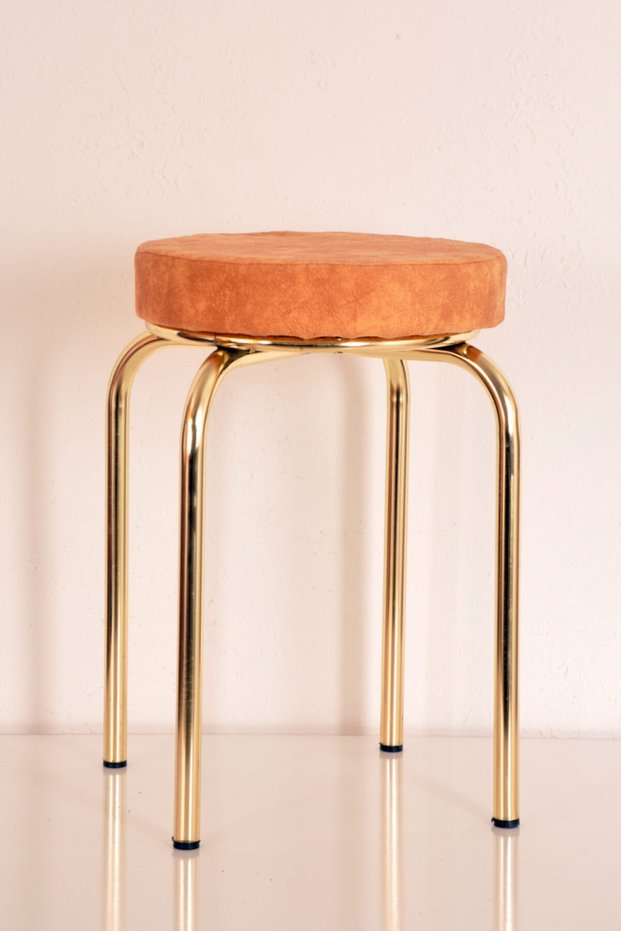 4 Pieces Yellow Nineveh Gold Octopus Stool Kitchen Stool Iron Stool