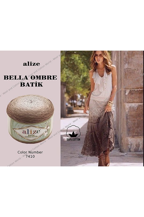 Sarı Bella Ombre Batik El Örgü İpi 7414 - 2