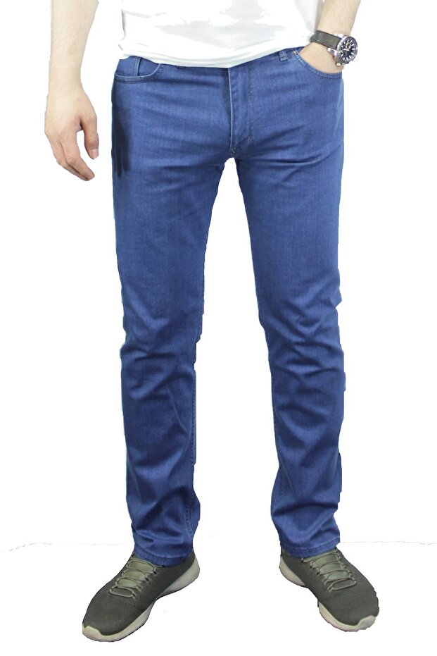 Erkek Yüksek Bel Regular Fit Kot Pantolon - 1