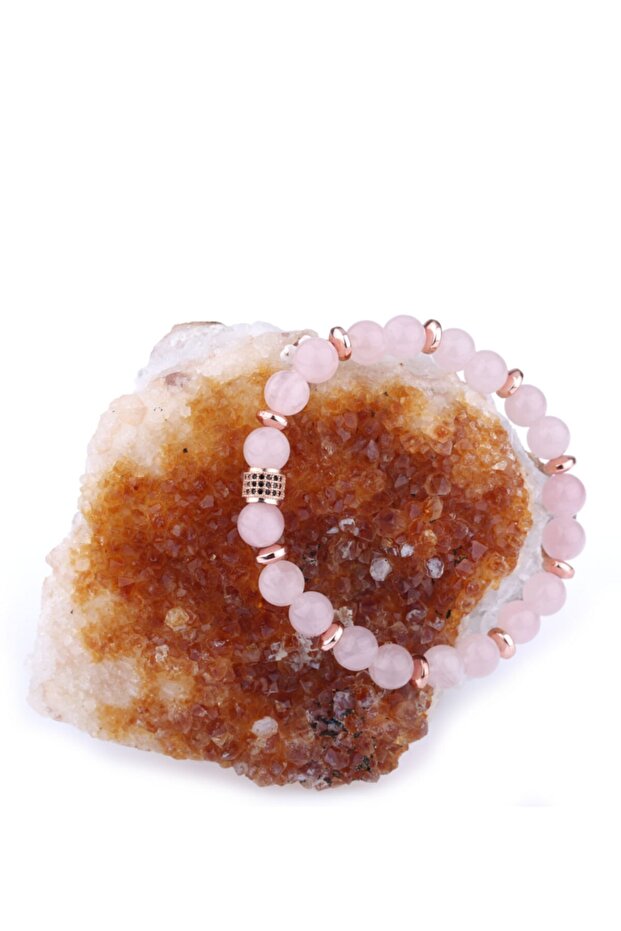 Certified Natural Stone Bracelet - Rose Quartz
