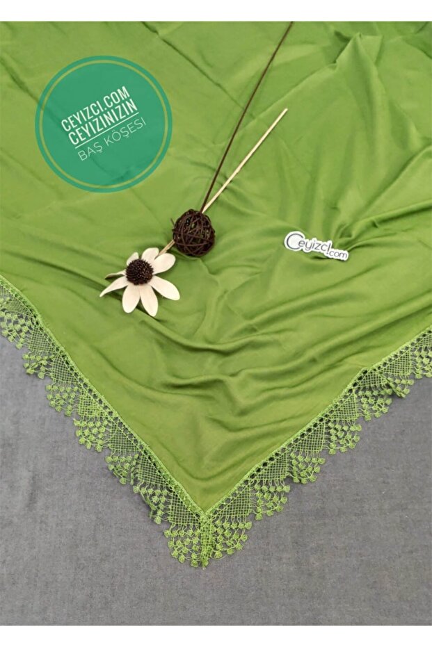 2 Pieces Needlepoint Writing, Dowry Writing, Mawlid Cover 100X100Cm - Henna Green