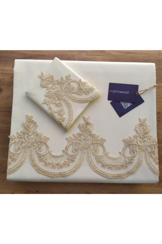 Çeyizlik Sadness Cream Double Duvet Cover Set