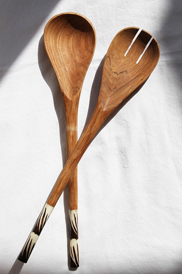 Afrika Ahşap Tahta Kaşık Seti - 3