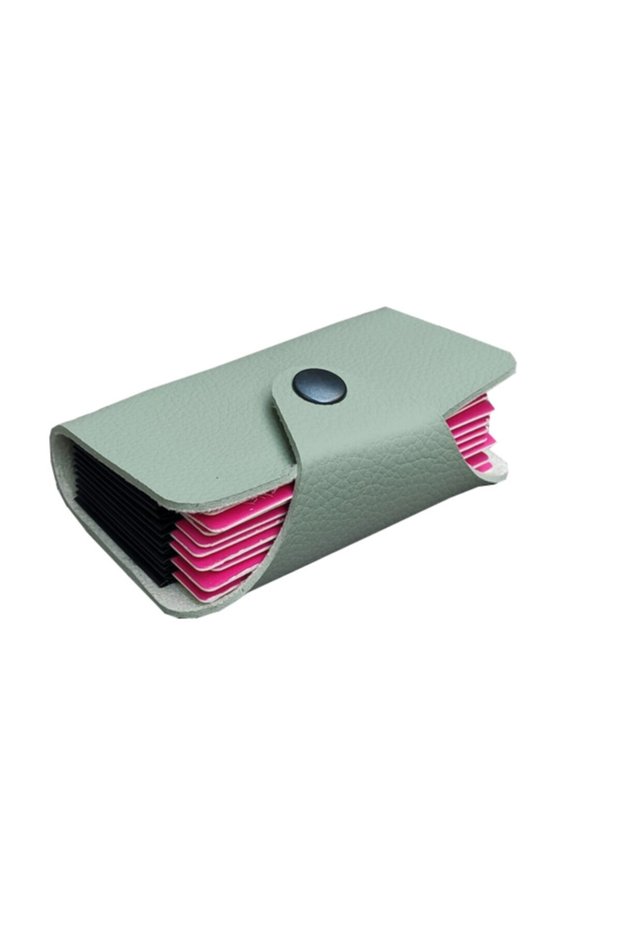 10 Compartment Women's Mint Green Credit Card Holder