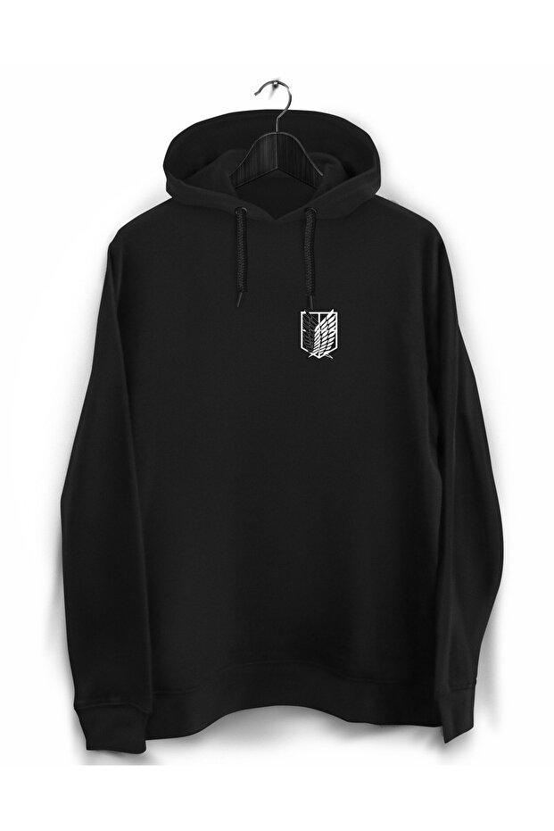 Black Attack On Titan- Wings Of Freedom Printed Sweatshirt