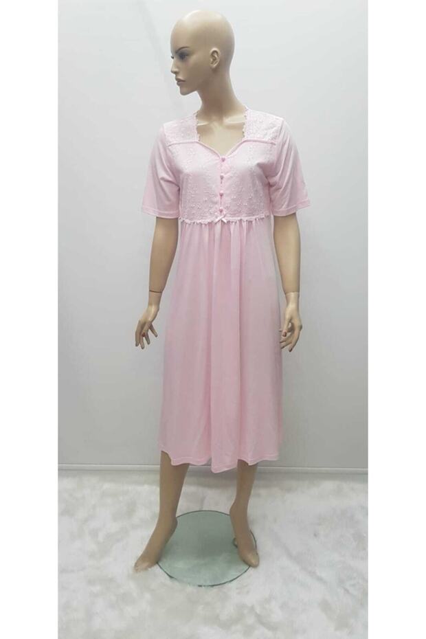 Nikita Maternity Lace Nightgown Dressing Gown Set Pink