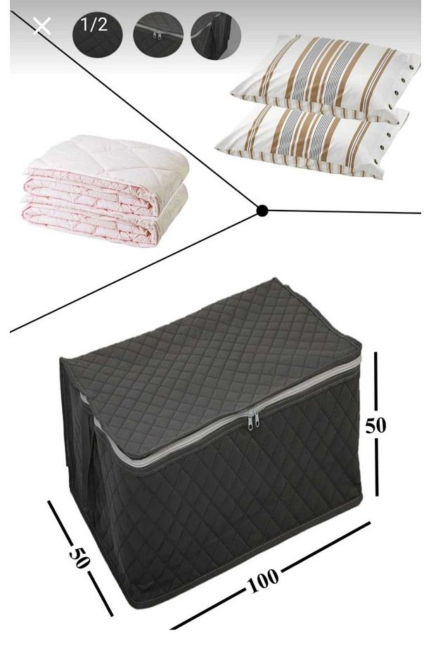 3 Lü Hurç Set Çok Amaçlı Saklama Kutusu Kumaş Hurç Organizer Kazak Elbise Kiyafet Hurcu Yıanabilinir - 5