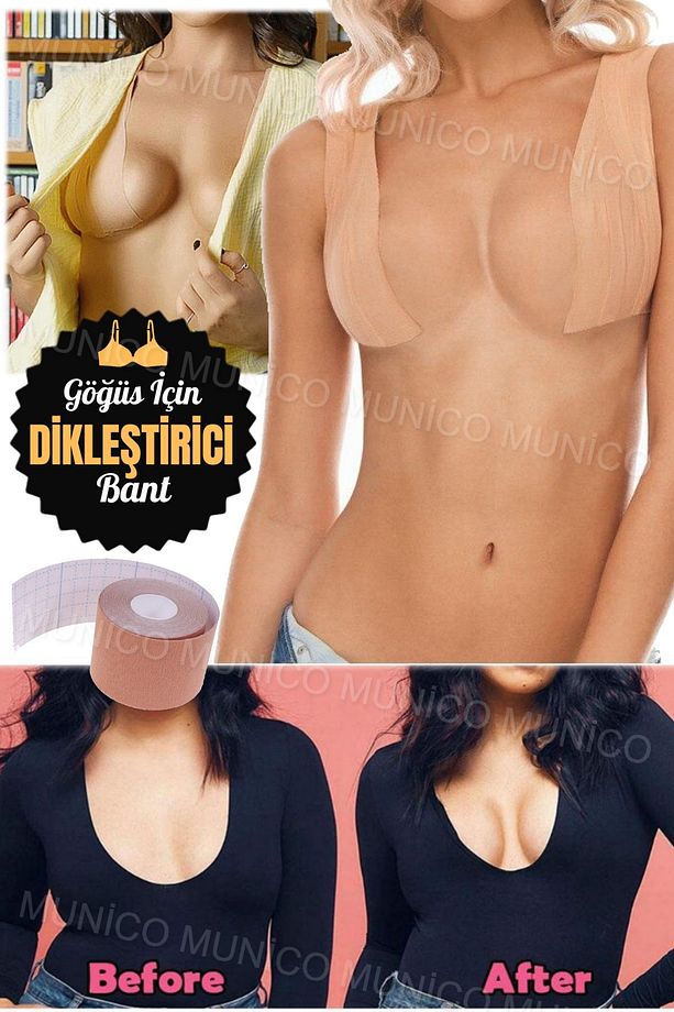 Kendinden Yapışkanlı Bant Açık Straplez Ten Rengi Elbise için 5 Çift Nipel Kapakları ile Giysiler - 8