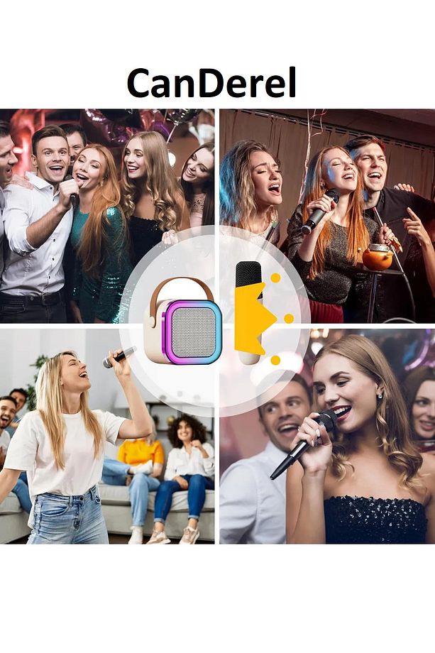 Bluetooth Karaoke Hoparlör Parti Hoparlörü Mikrofonlu Işıklı Ses Bombası Aux Usb Sd Kart Girişli - 3