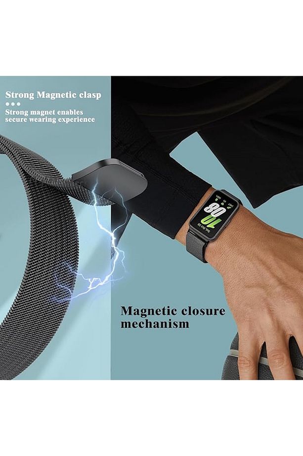 Samsung Galaxy Fit 3 Kordon Metal Mıkntıslı Örgü Tasarım Magnetik Kayış Milano Milanes Loop - 3