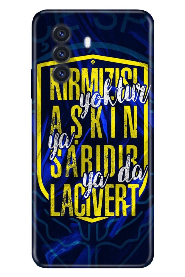 Huawei Nova Y70 Case Silicone Moderna Illustrated Patterned Color of Love Yellow Navy Blue