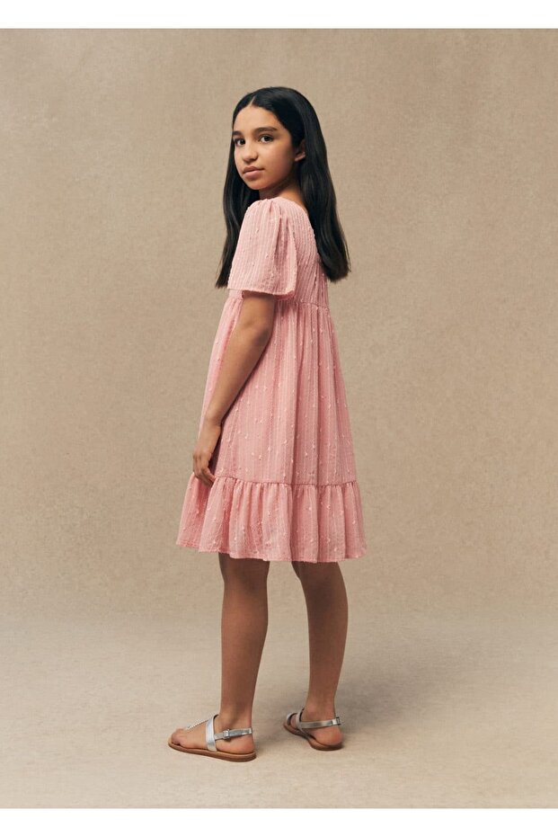 Fırfırlı Ve Işlemeli Elbise - 2