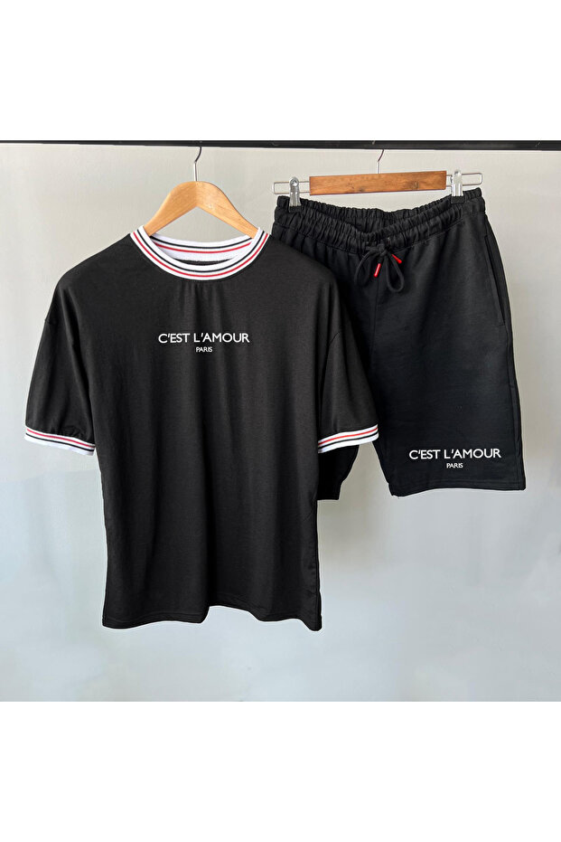 Oversize Ribbed T-Shirt and Shorts Set of 2