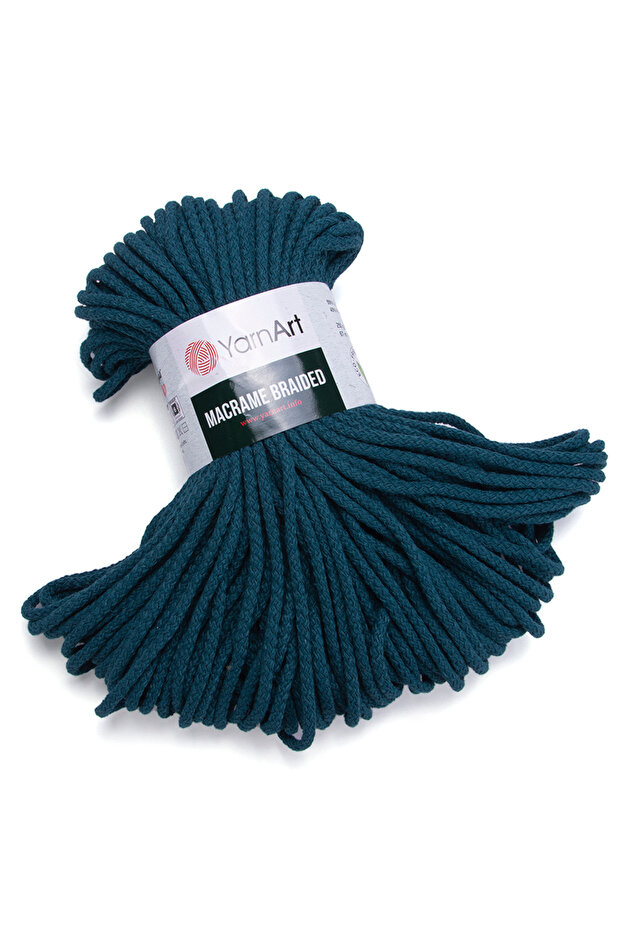 MACRAME BRAIDED - حبل محبوك يدويًا من MACRAME باللون الأزرق البترولي - 789