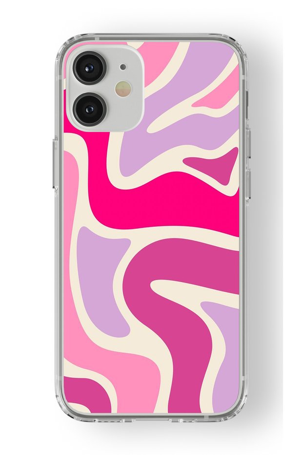 iPhone 12 Compatible Pastel Design Printed Transparent Case