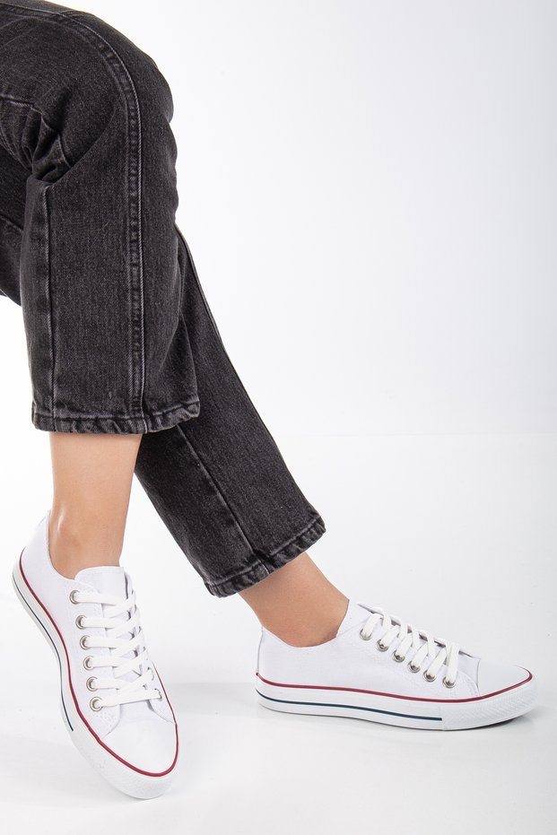 Unisex White Linen - Cnv Model Sports Shoes