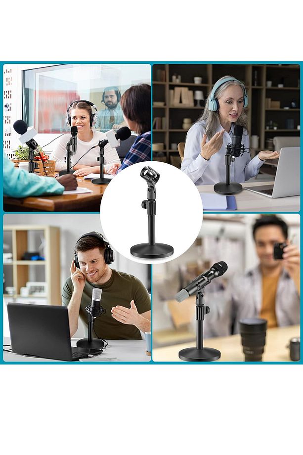 Mini Mikrofon Tutucu Stand Portatif Kolay Kullanım - 5