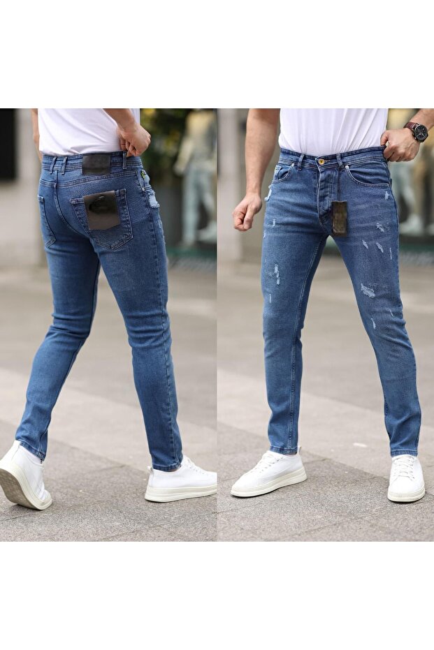 MEN'S LYCRAL FABRIC SCRAMBLED JEANS