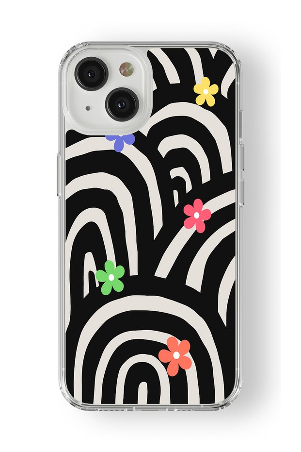 حافظة شفافة مطبوعة بتصميم أحادي اللون متوافقة مع هاتف iPhone 13 Mini