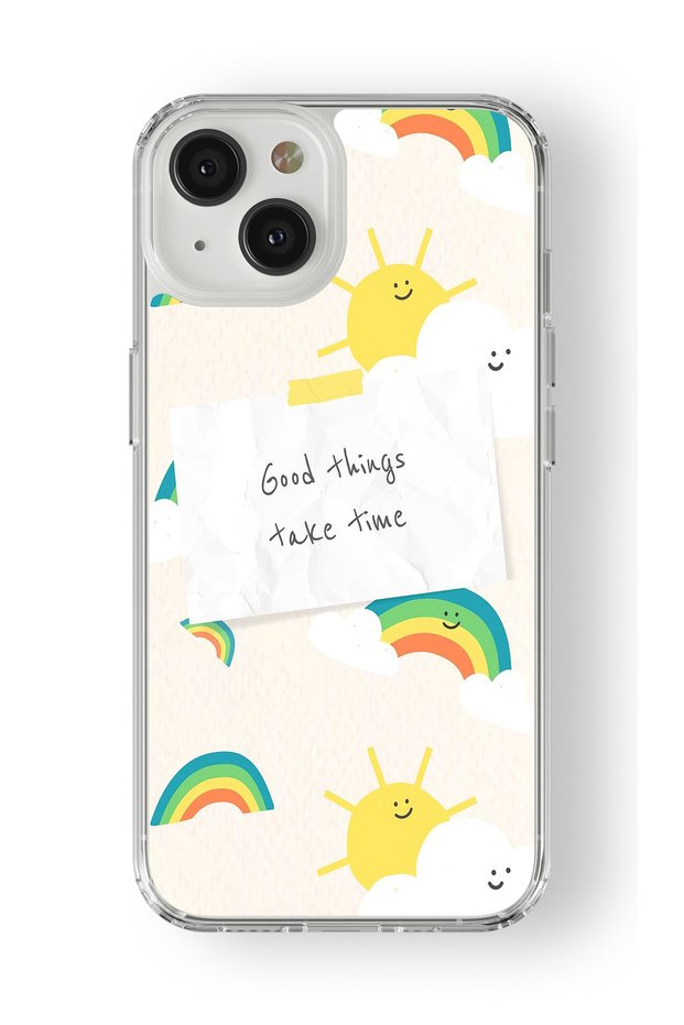 حافظة شفافة مطبوعة بتصميم Good Things متوافقة مع هاتف iPhone 13 Mini