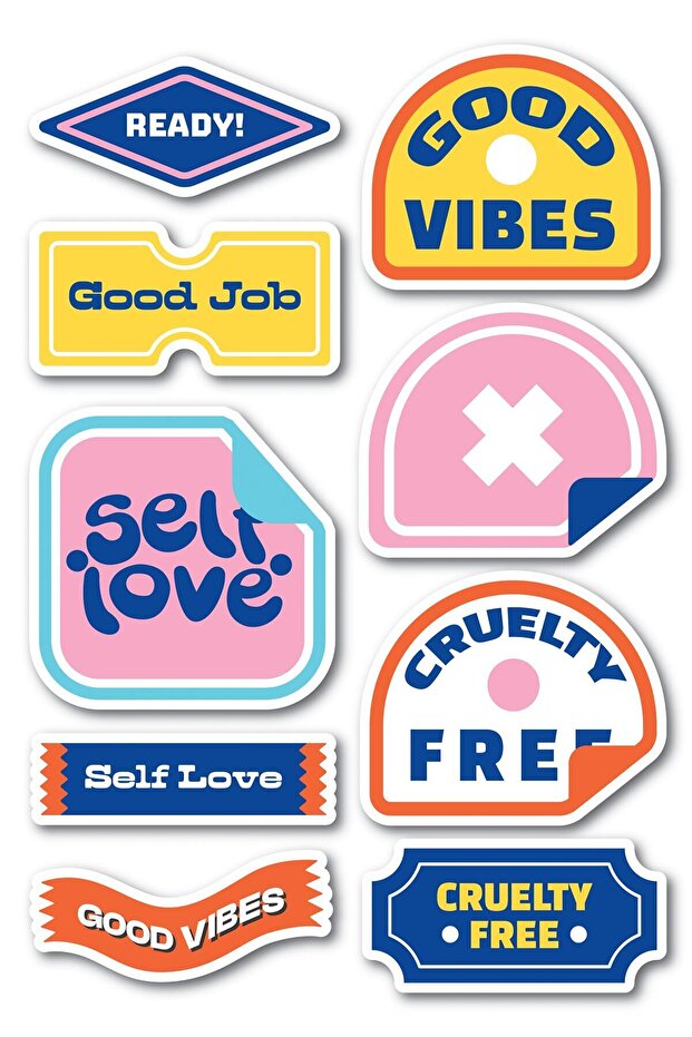 Motivational Themed Sticker Set - 9 Piece Sticker Set - Phone, Tablet, Notebook Laptop Compatible Sticker