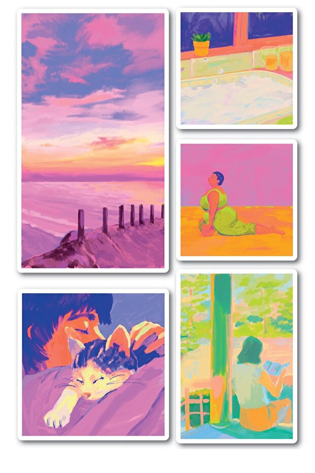 Travel Themed Sticker Set - 5 Piece Sticker Set - Phone, Tablet, Notebook Laptop Compatible Sticker